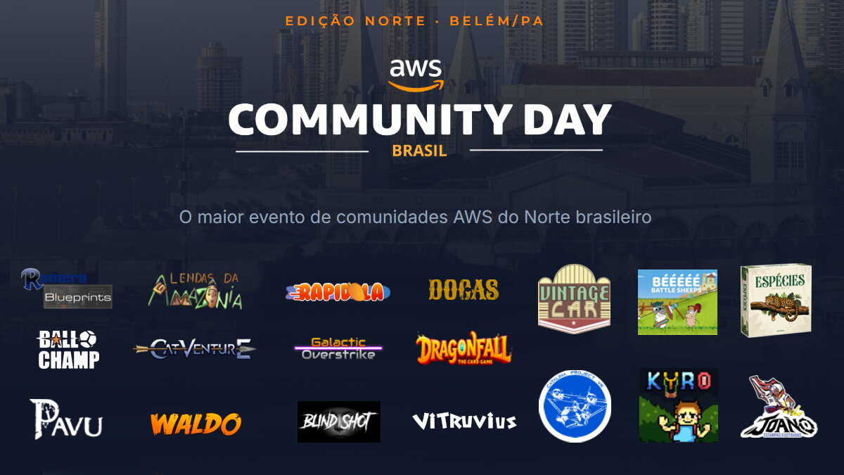 Exposição de jogos paraenses acontece no AWS Community Day Brasil – Edição Norte 2026
